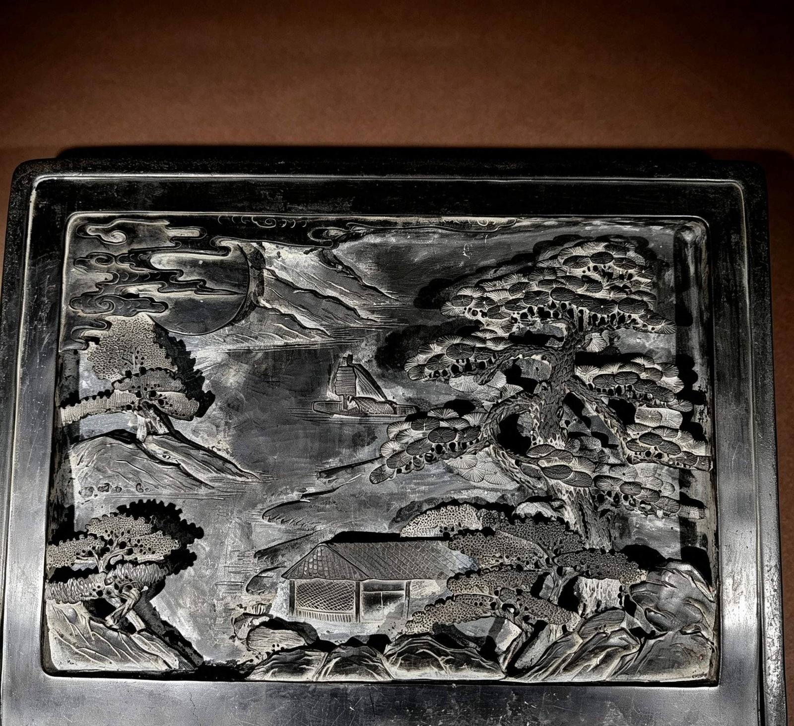 Landscape Inkstone, Chen Guanjun Mark - 2