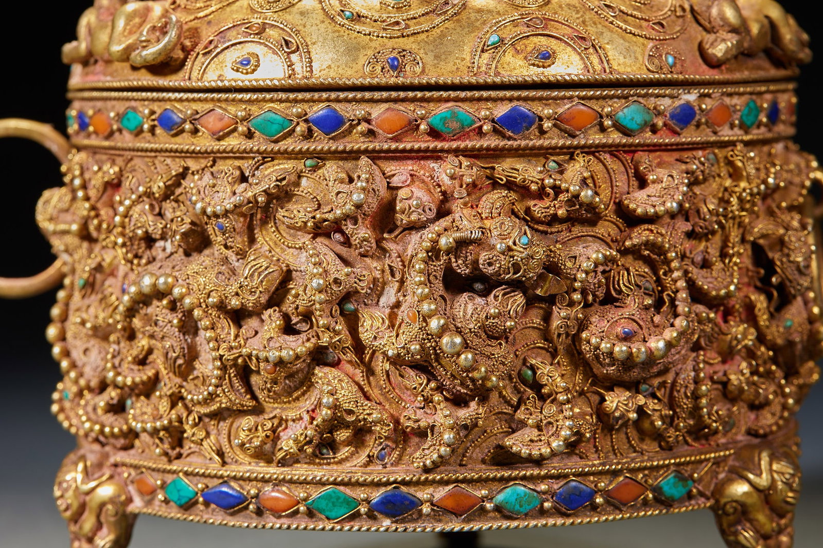 Gilt Silver Lidded Jar with Granulation Technique - 12