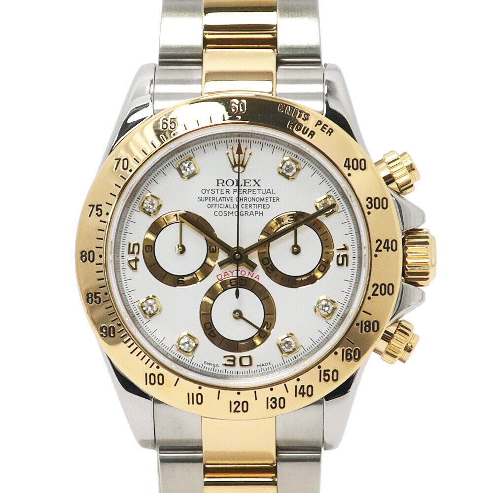 Rolex Daytona 116523G 8P Diamond White Dial Automatic K18YG x SS Men's Watch: Condition:Pre-ownedBrand / manufacturer : RolexProduct name :Rolex Daytona 116523G 8P Diamond White Dial Automatic K18YG x SS Men's WatchPart no : 116523GMaterial : SS/YGProduct rank : Second-hand goo