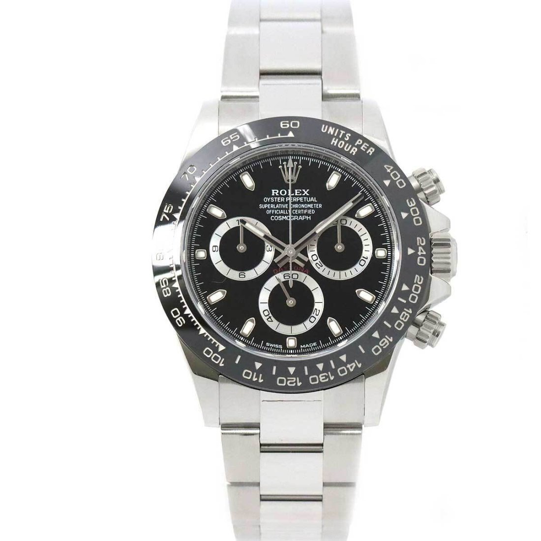 ROLEX Daytona 116500LN Serial Random Chronograph Black Dial Mens: Condition:Pre-ownedBrand:ROLEXRefNumber:116500LNMovement:AutomaticMaterial:Stainless steelDepartment:MenCaseSize Length:47mm(included lag)CaseSize Width:39mm(not included crown)CaseSize Depth:12mmBrac