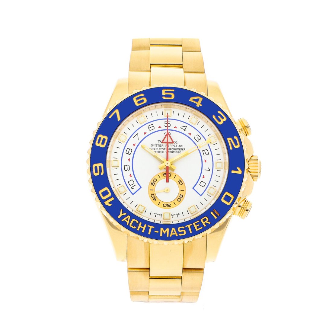 Rolex Yacht-Master II Automatic 44mm Yellow Gold Men Oyster Bracelet Watch 116688: Condition:Pre-ownedBrand:RolexMovement:AutomaticCase Size:44mmHour Markers:SquaresWatch Shape:RoundCaseback:SolidFeatures:Chronograph, Regatta TimerGender:MenBand Material:Yellow goldBand Color:Yellow