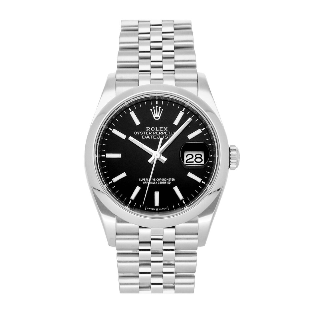 Rolex Datejust Automatic 36mm Steel Mens Oyster Bracelet Watch 126200: Condition:Pre-ownedBrand:RolexMovement:AutomaticCase Size:36mmHour Markers:IndexWatch Shape:RoundCaseback:SolidFeatures:Calendar, dateGender:MenBand Material:Stainless steelBand Color:SilverBuckle Typ