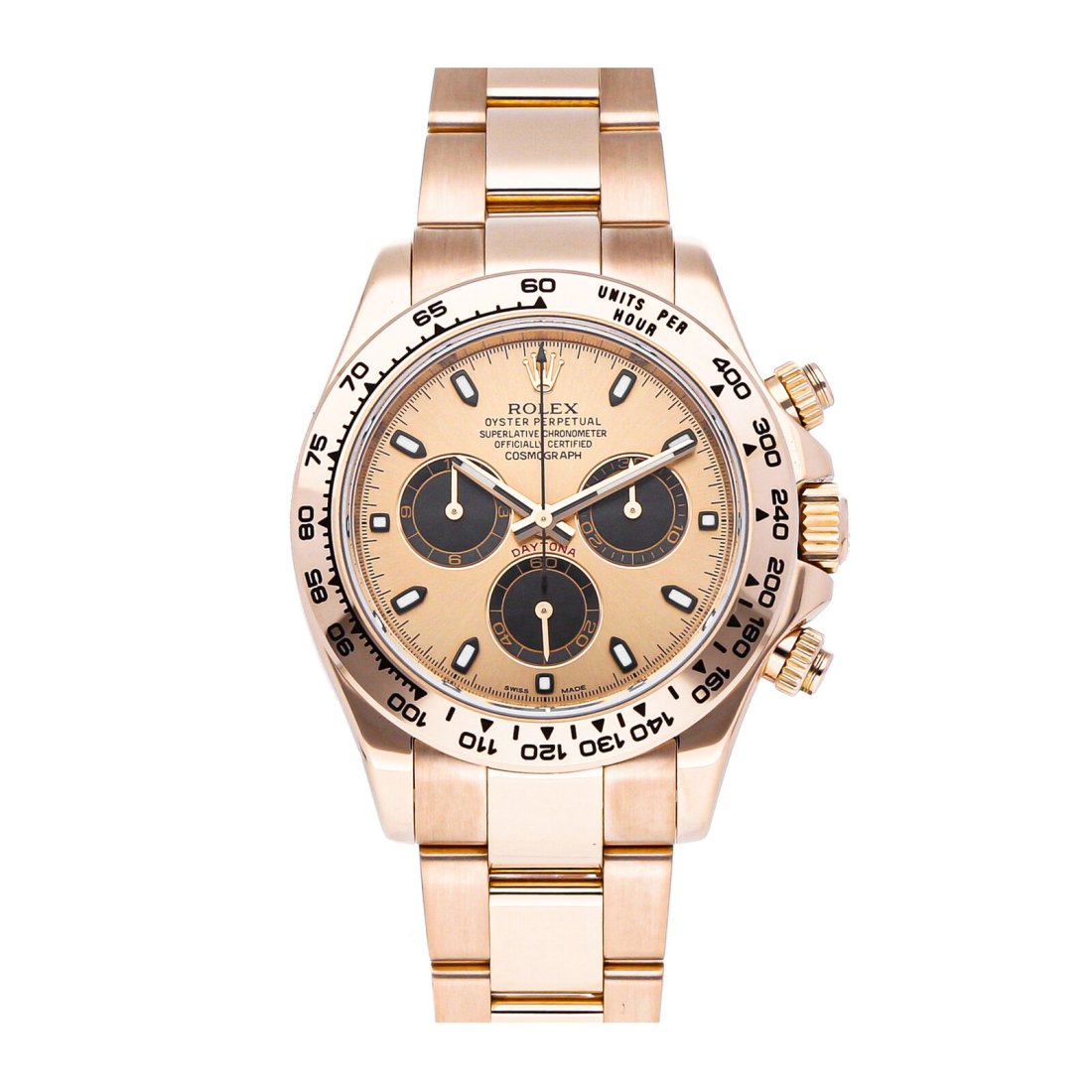Rolex Daytona Cosmograph Automatic 40mm Everose Gold Mens Bracelet Watch 116505: Condition:Pre-ownedBrand:RolexMovement:AutomaticCase Size:40mmHour Markers:IndexWatch Shape:RoundCaseback:SolidFeatures:Chronograph, TachymeterGender:MenBand Material:Rose goldBand Color:Rose goldBuck