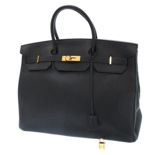 HERMES Birkin 40 Fjord Black Gold Fittings Women's Handbag: Condition:Pre-ownedBrand / manufacturer : HERMESProduct name : HERMES Birkin 40 Fjord Black Gold Fittings Women's HandbagMaterial : FjordProduct rank : Second-hand goodsSize : 40 cm Ã— 30 cm Ã—