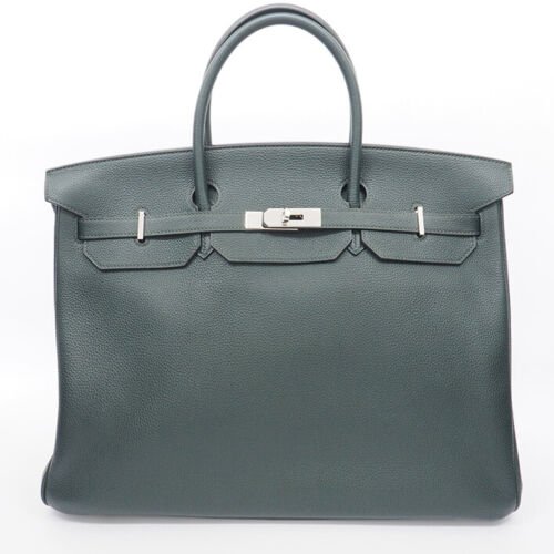 HERMES Birkin 40 Moss Green Leather Silver Metal Fittings Women's Handbag: Condition:Pre-ownedBrand / manufacturer : HERMESProduct name : HERMES Birkin 40 Moss Green Leather Silver Metal Fittings Women's HandbagMaterial : LeatherProduct rank : Second-hand goodsSize (length �