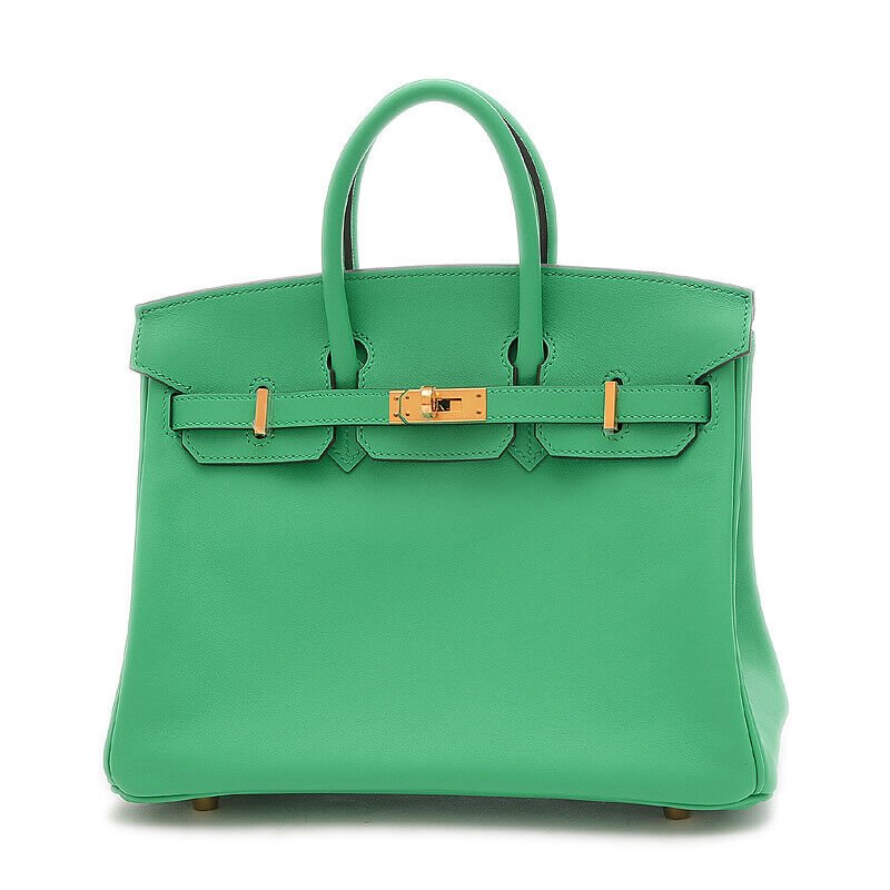 HERMES Birkin 25 Swift Mint Gold Hardware Good Condition Women's Handbag: Brand / manufacturer : HERMESProduct name : HERMES Birkin 25 Swift Mint Gold Hardware Good Condition Women's HandbagMaterial : SwiftProduct rank : Second-hand goodsSize : 25 cm Ã— 18 cm Ã— 13 cm