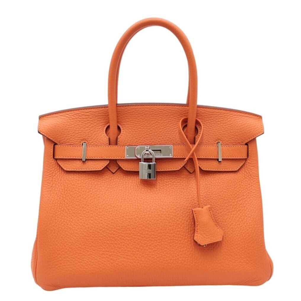 HERMES Birkin 30 Orange Silver Metal Fittings Taurillon Clemence Women's Handbag: Condition:Pre-ownedBrand / manufacturer : HERMESProduct name : HERMES Birkin 30 Orange Silver Metal Fittings Taurillon Clemence Women's HandbagMaterial : Taurillon ClemenceProduct rank : Second-hand g