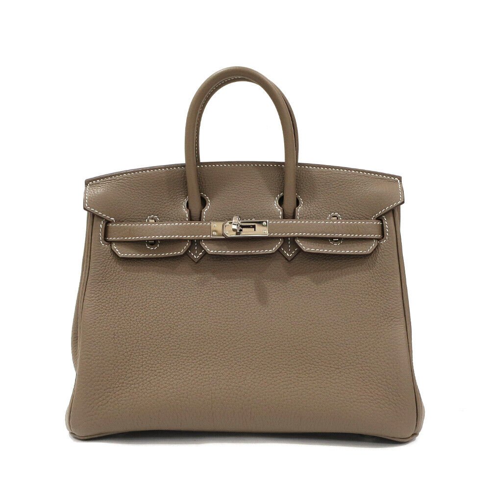 HERMES Birkin 25 Etoupe Togo Silver Hardware Gray Women's Handbag: Condition:Pre-ownedBrand / manufacturer : HERMESProduct name : HERMES Birkin 25 Etoupe Togo Silver Hardware Gray Women's HandbagMaterial : TogoProduct rank : Second-hand goodsSize : 25 cm Ã— 20 cm