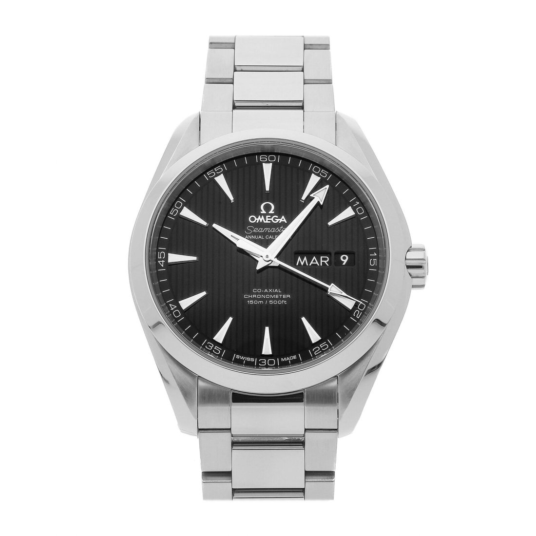 Omega Seamaster Aqua Terra Calendar Auto Steel Mens Watch 231.10.43.22.01.002: Condition:Pre-ownedStyle:Casual, SportBuckle Type:Folding BuckleDial Colour:BlackHour Markers:IndexDepartment:MenType:WristwatchesMovement:AutomaticStrap Material:Stainless SteelBrand:OMEGACase Materi