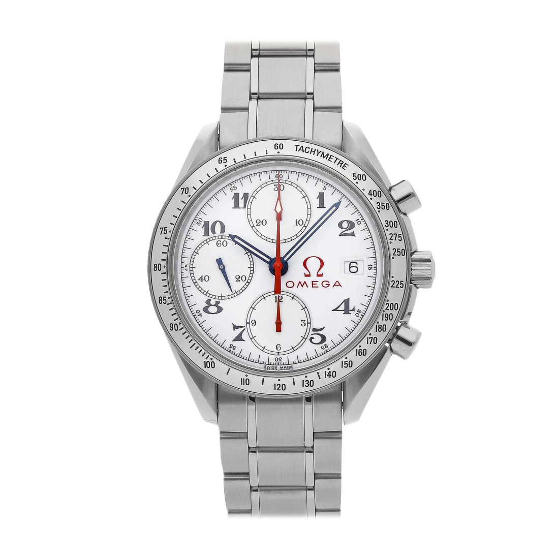 Omega Speedmaster Date Chrono Olympic Collection Auto Steel Men Watch 3513.20.00: Condition:Pre-ownedBrand:OmegaMovement:AutomaticCase Size:40mmHour Markers:Arabic NumeralsWatch Shape:RoundCaseback:SolidFeatures:Chronograph, Date, TachymeterGender:MenBand Material:Stainless SteelBa