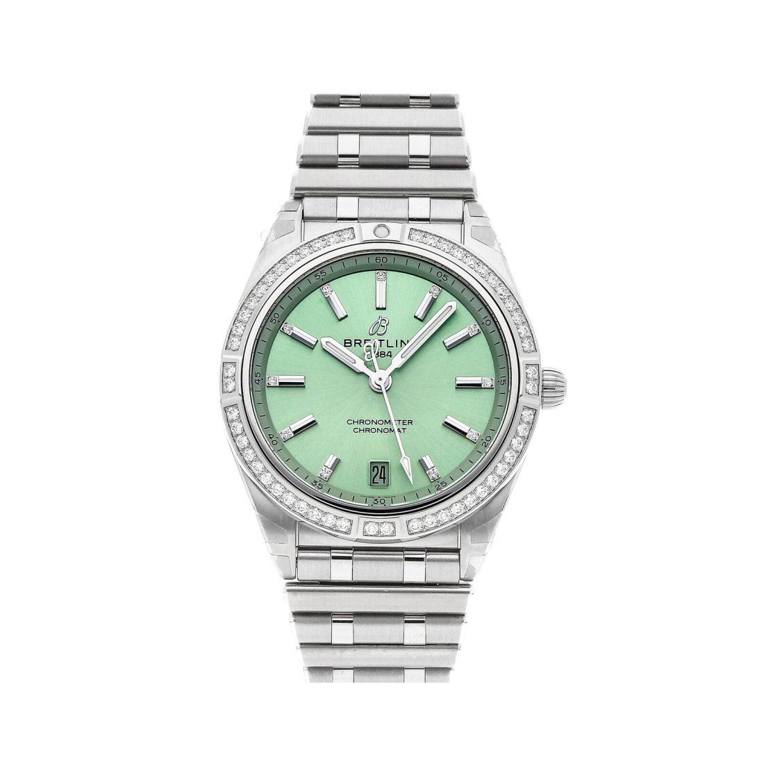 Breitling Chronomat Automatic 36mm Steel Mens Bracelet Watch Date A10380591L1A1: Condition:Pre-ownedBrand:BreitlingMovement:AutomaticCase Size:36mmHour Markers:Diamond, IndexWatch Shape:RoundCaseback:SolidFeatures:DateGender:MenBand Material:Stainless SteelBand Color:SilverBuckle 