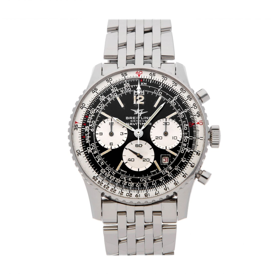 Breitling Vintage Navitimer Manual Wind 41mm Steel Mens Watch Date Chrono 7806: Condition:Pre-ownedBrand:BreitlingMovement:Manual WindCase Size:41mmHour Markers:IndexWatch Shape:RoundCaseback:SolidFeatures:Chronograph, Date, Slide RuleGender:MenBand Material:Stainless SteelBand C