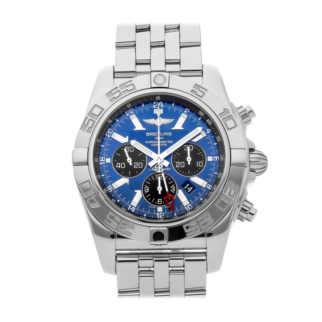 Breitling Chronomat GMT Automatic 47mm Steel Mens Bracelet Watch AB041012/C835: Condition:Pre-ownedBrand:BreitlingMovement:AutomaticCase Size:47mmHour Markers:IndexWatch Shape:RoundCaseback:SolidFeatures:Chronograph, Date, GMT/World Time, TachymeterGender:MenBand Material:Stainle