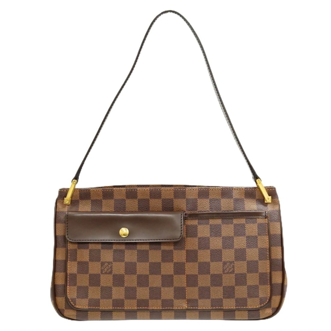 Louis Vuitton Aubagne N51129 Damier Ebene Canvas One Shoulder Bag Brown: Condition:Pre-ownedBrand: Louis VuittonStyle Name: AubagneStyle Number: N51129Color: Brown, Gold hardwareMaterial: Damier Ebene CanvasLining: AlcantaraSize in cm: W 30 x H 18 x D 7 cmSize in inch: W 1