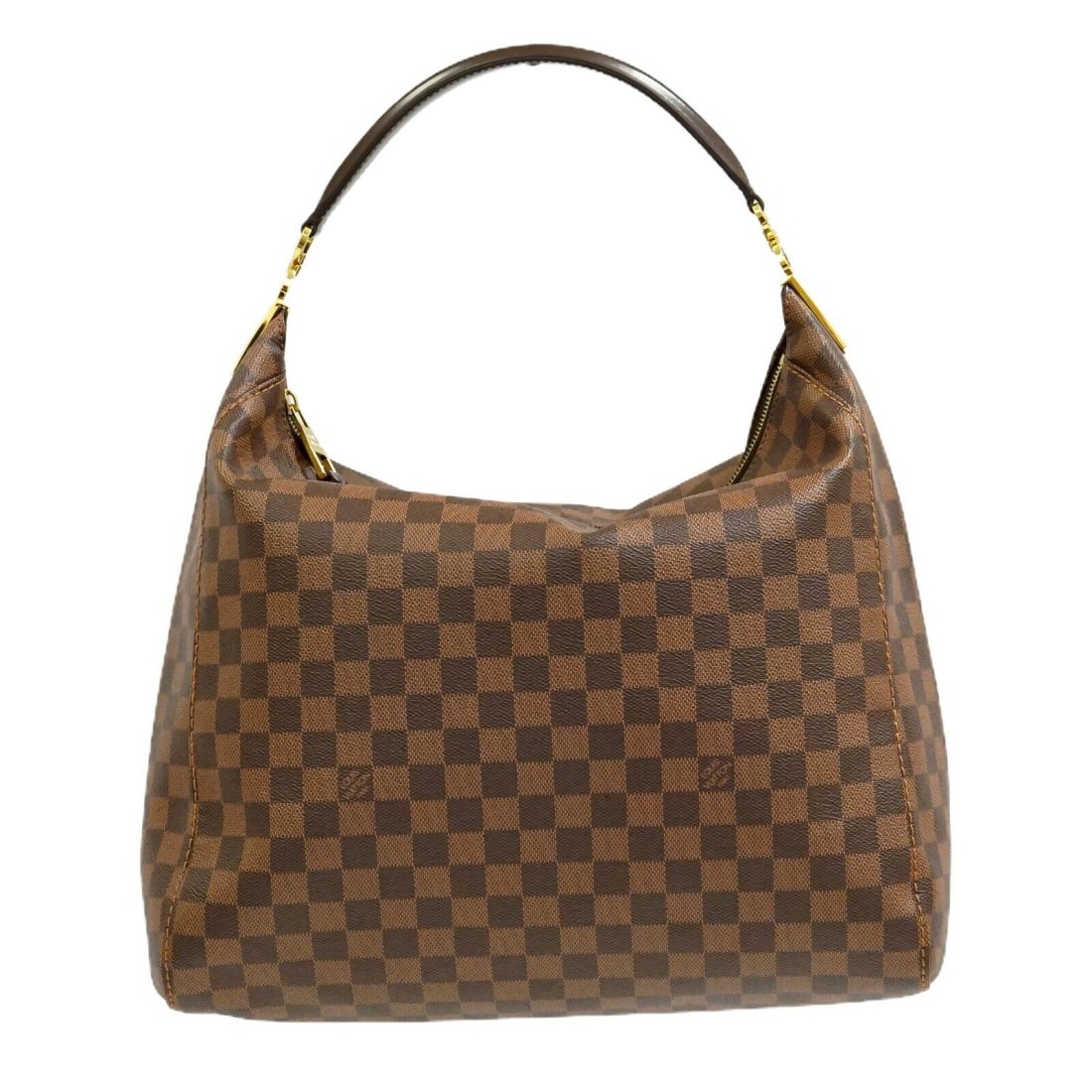 Louis Vuitton Portobello GM N41185 Damier Ebene Canvas One Shoulder Bag Brown: Condition:Pre-ownedBrand: Louis VuittonStyle Name: Portobello PMStyle Number: N41185Color: Brown, Gold hardwareMaterial: Damier Ebene CanvasLining: AlcantaraSize in cm: W 34.5-35.5 x H 33 x D 12.5 cmS