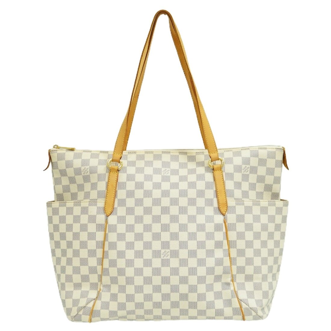 Louis Vuitton Totally GM N51263 Damier Azur GM Shoulder Tote Bag Purse White: Condition:Pre-ownedBrand: Louis VuittonStyle Name: Totally GMStyle Number: N51263Color: White, Gold hardwareMaterial: Damier Azur Canvas, LeatherLining: CanvasSize in cm: W 46 x H 33 x D 15 cmSize in 