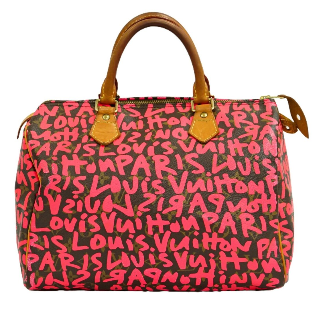 Louis Vuitton Speedy 30 M93704 Monogram Graffiti Canvas Handbag Red Brown: Condition:Pre-ownedBrand: Louis VuittonStyle Name: Speedy 30Style Number: M93704Color: Red, Brown, Gold hardwareMaterial: Monogram Canvas, LeatherSize in cm: W 30 x H 22 x D 18 cmSize in inch: W 11.81