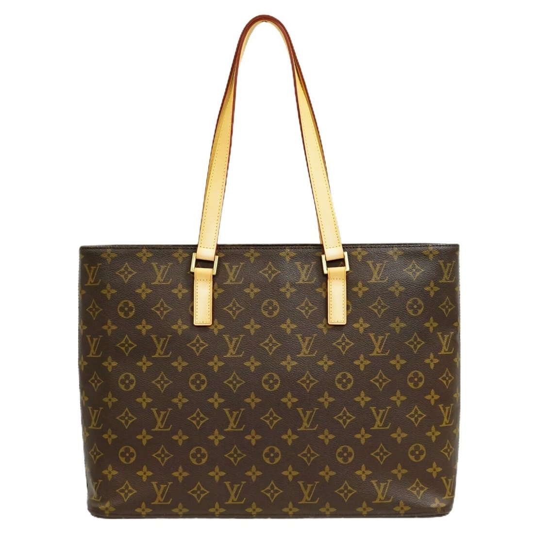 Louis Vuitton Luco M51155 Monogram Canvas Shoulder Tote Bag Purse Brown Gold: Condition:Pre-ownedBrand: Louis VuittonStyle Name: LucoStyle Number: M51155Color: Brown, Gold hardwareMaterial: Monogram Canvas, LeatherLining: AlcantaraSize in cm: W 46?x H 28 x D 10 cmSize in inch: 