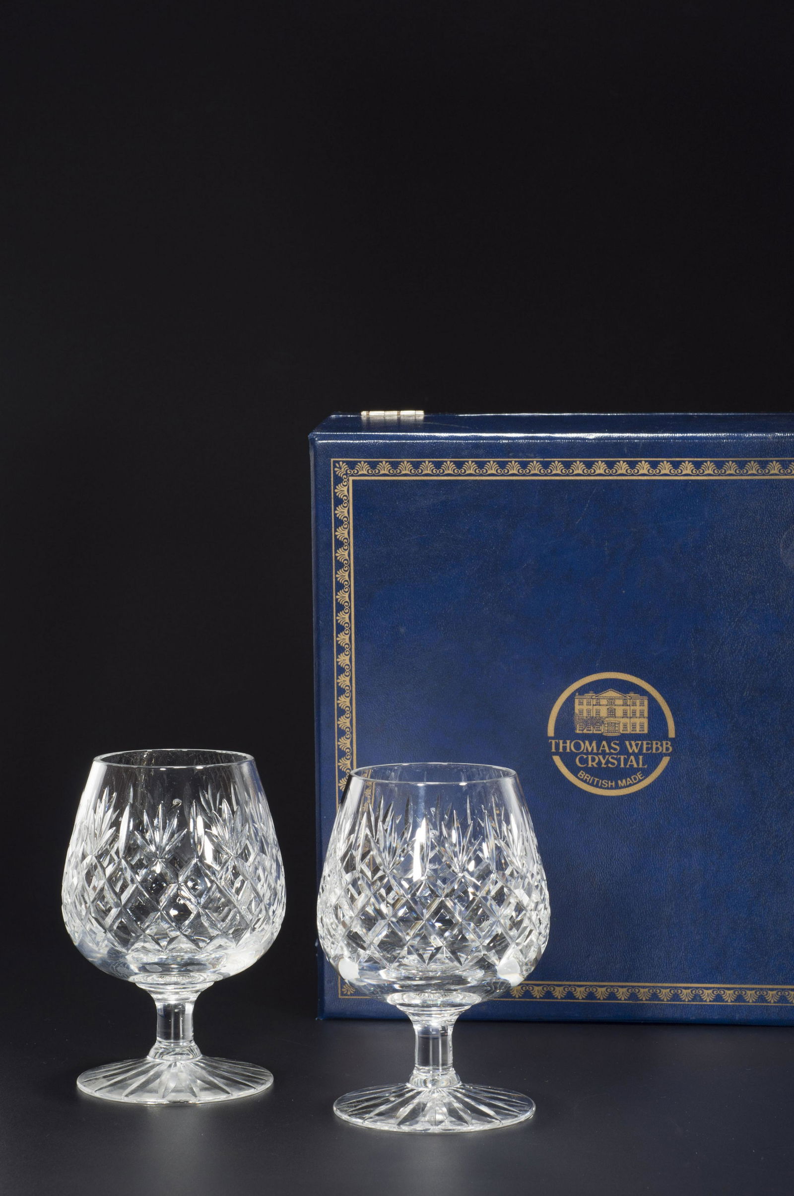 THOMAS WEBB CRYSTAL CUPï¼ŒBRITISH MADE,WITH ORIGINAL BOX: H:10.8cm