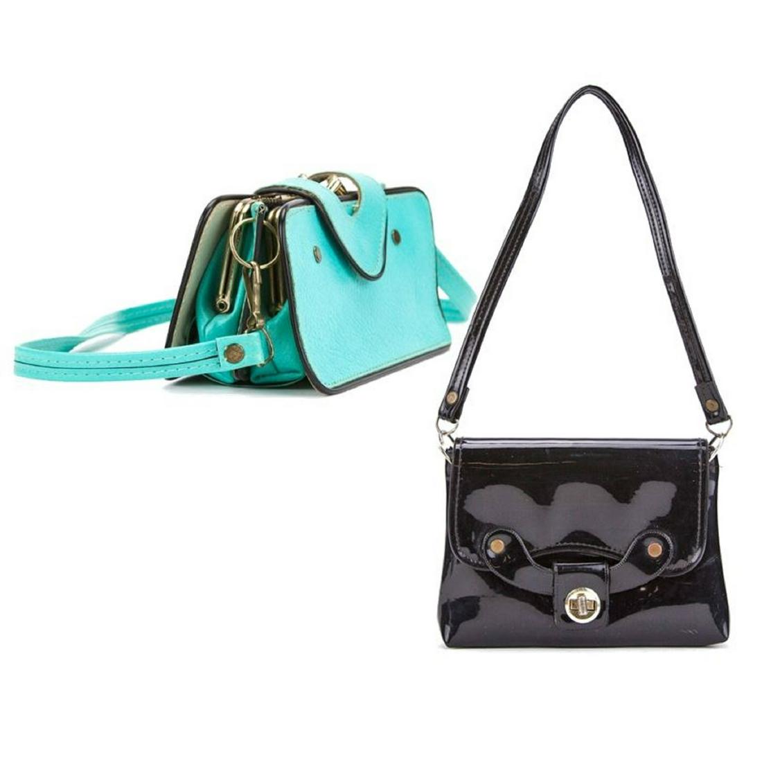 LOT:  Vintage 1960s 1970s NOS Mod Novelty Small Vinyl ShoulderBags (1 of 15)