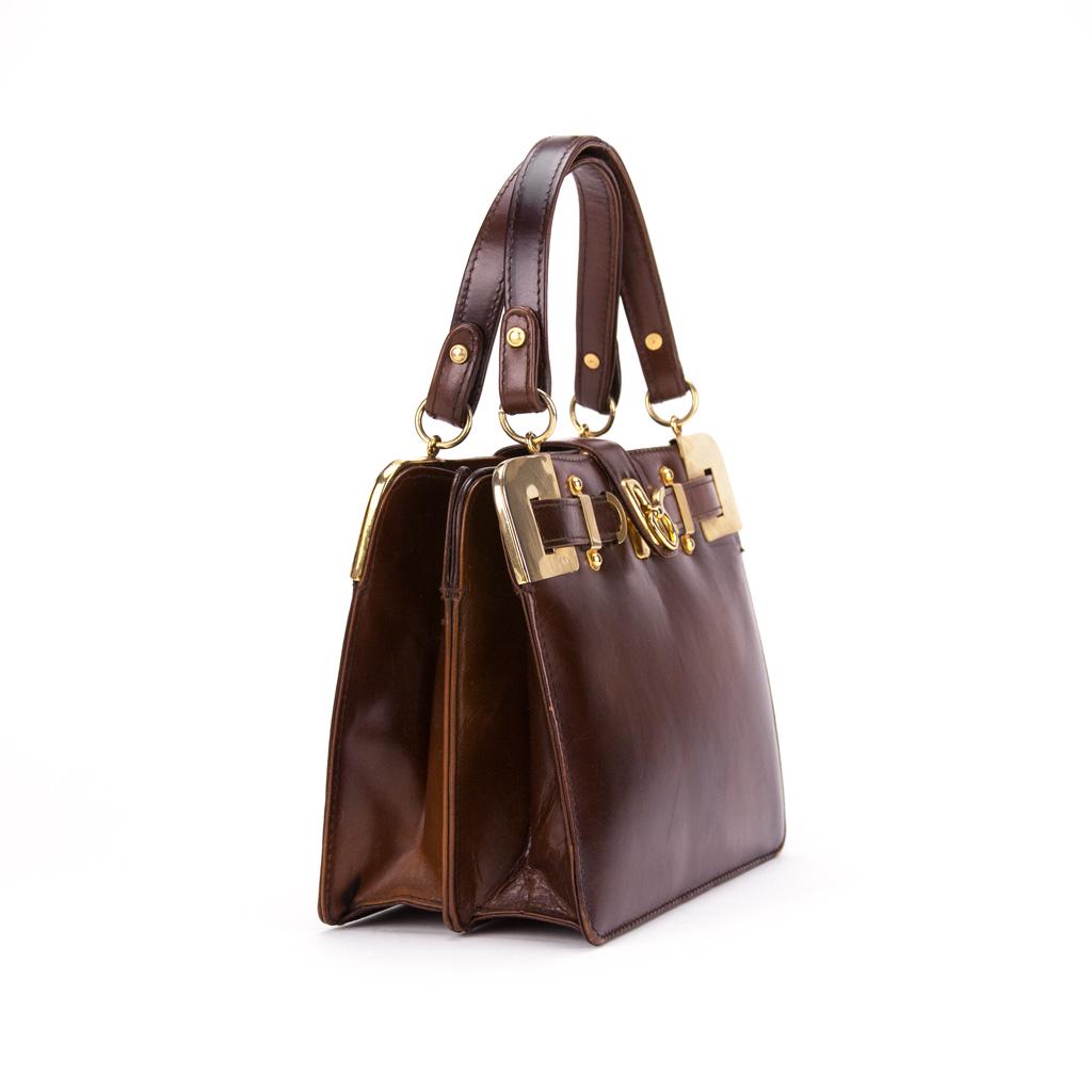 Vintage 1970s TANO Belt Over Open Sectioned Hard Case Handbag (1 of 7)