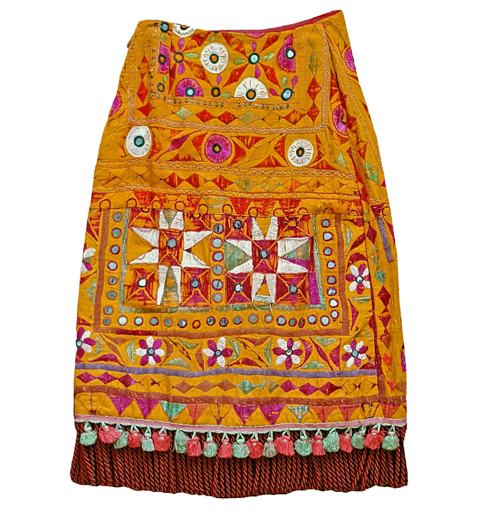 RARE Vintage 1970s Handmade Ethnic Embellished + Embroidered Straight Skirt (1 of 2)