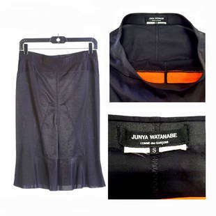 Designer Vintage 2000s JUNYA WATANABE COMME DES GARCONS Lingerie Seaming Stretch Knit Skirt: Style #: V3PSKW63 Label: JUNYA WATANABE COMME DES GARCONS Manufactured: Not Available Fabric: Not Available (Appears to be Nylon Blend) Color: Black | Neon Orange Partial Lining Size: S Condition: Exc