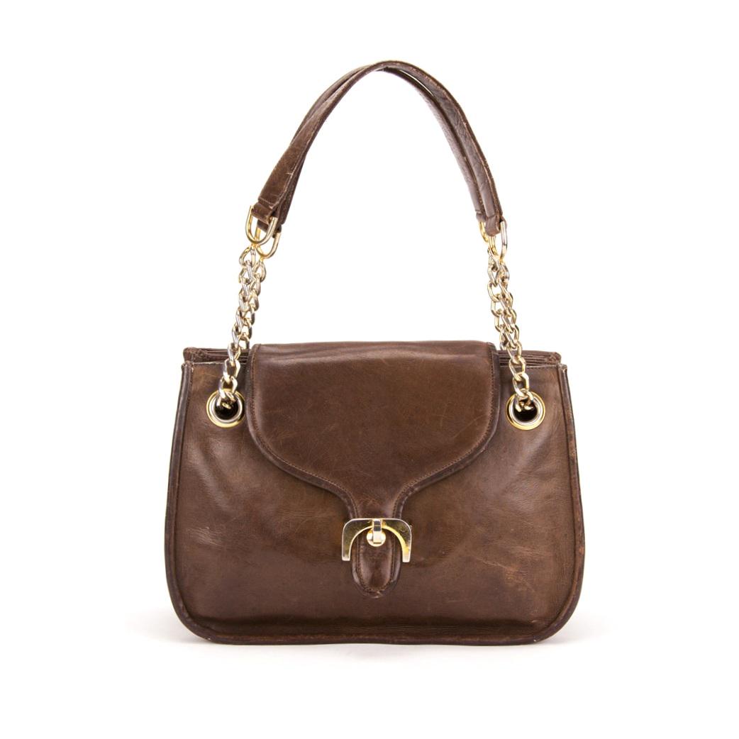 RARE Vintage 1970s LEDERER Italian Triple Section Chain Strap Handbag (1 of 7)