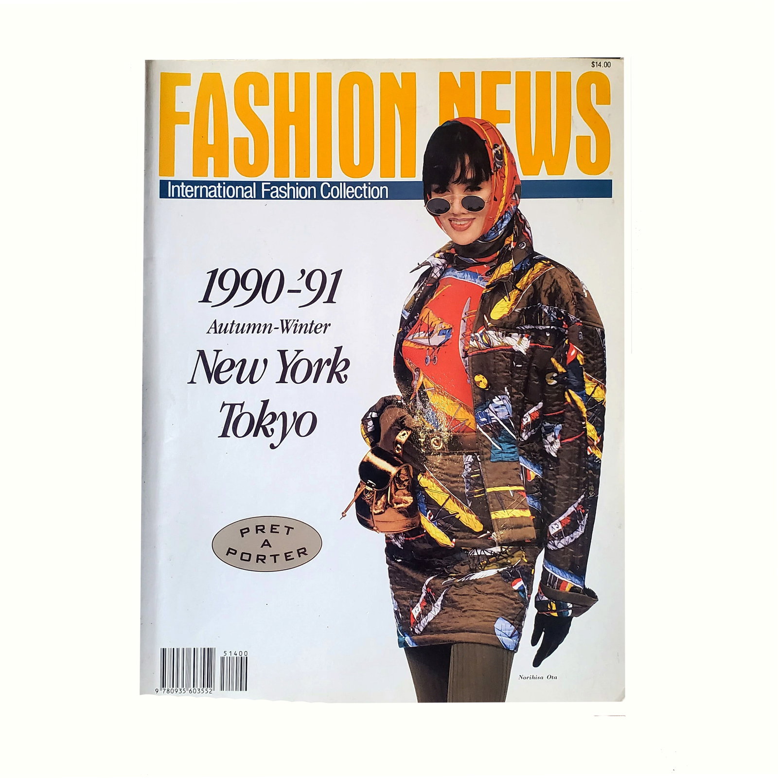 Rare FASHION NEWS Autumn-Winter 1990-91 New York Tokyo Runway Photo Catalog (Reserve $70): Description: RARE Vintage New York Tokyo Autumn-Winter 1990-91 Fashion Season Recap Photo Bible Catalog Notable: Oversized (9""x11 3/4") Soft Cover w/194 Pages (Most w/Full Color Photography) Inventor