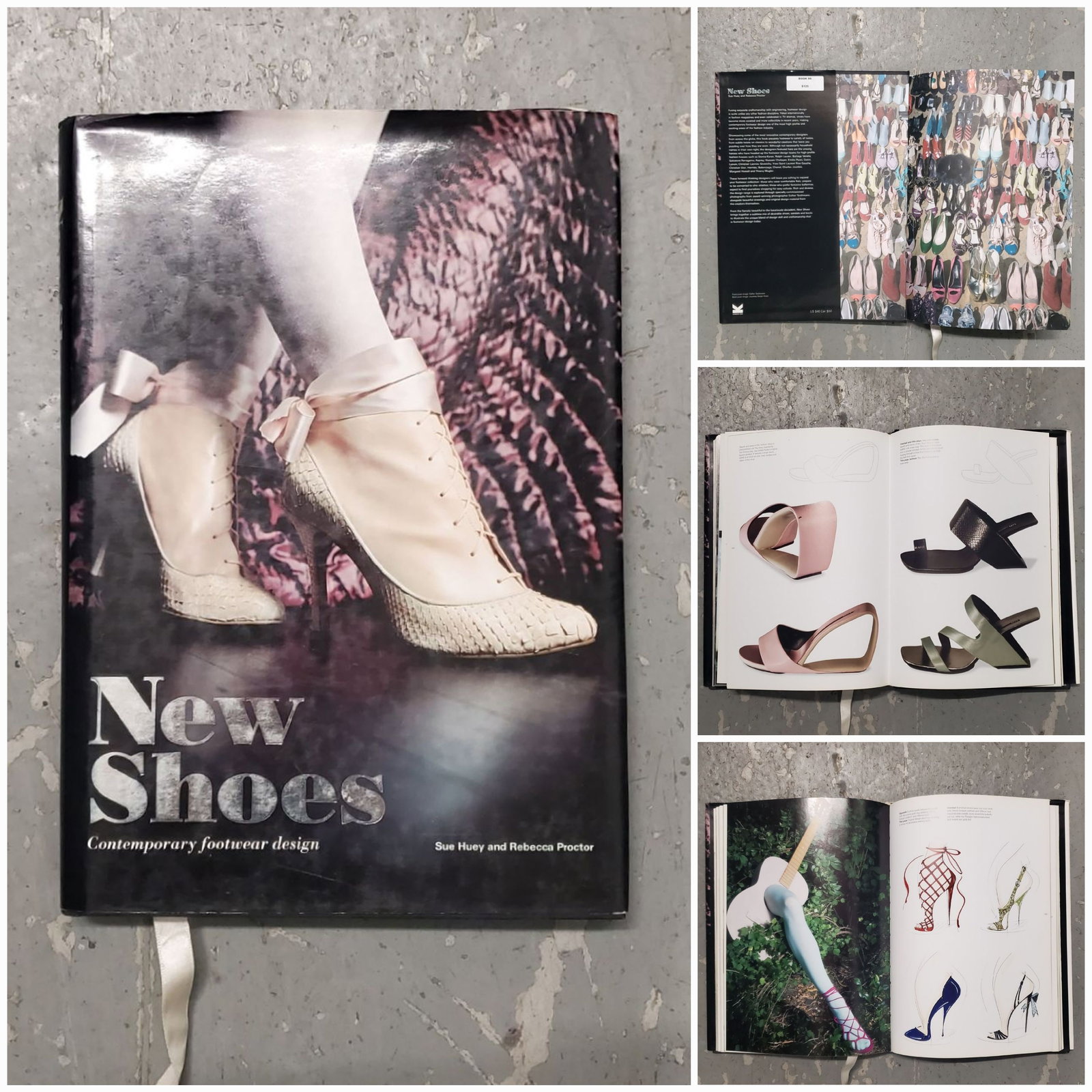 NEW SHOES Out of Print Hardcover Book (Reserve $50): Description: Review of Contemporary+Avant Garde Footwear Design Style: Out of Print Hardcover Book Notable: 207 Pages(Many w/Photos + Illustrations Inventory #: V3PBOOK86 Author: Sue Huey+Rebecca Proc
