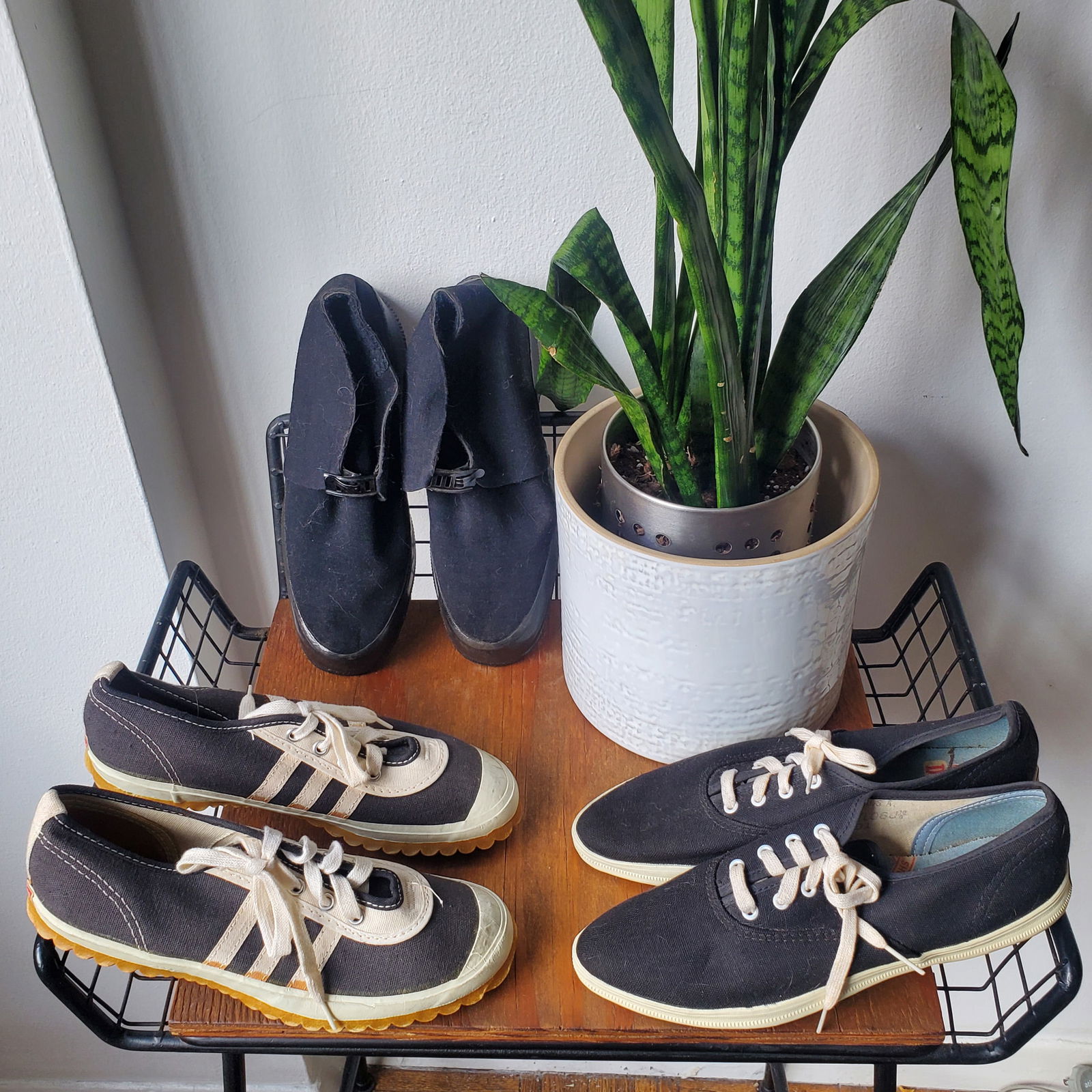 LOT:  Three Kid's Vintage 1950s 1960s NOS Period Galoshes +  Sneakers (Reserve $40) (1 of 14)