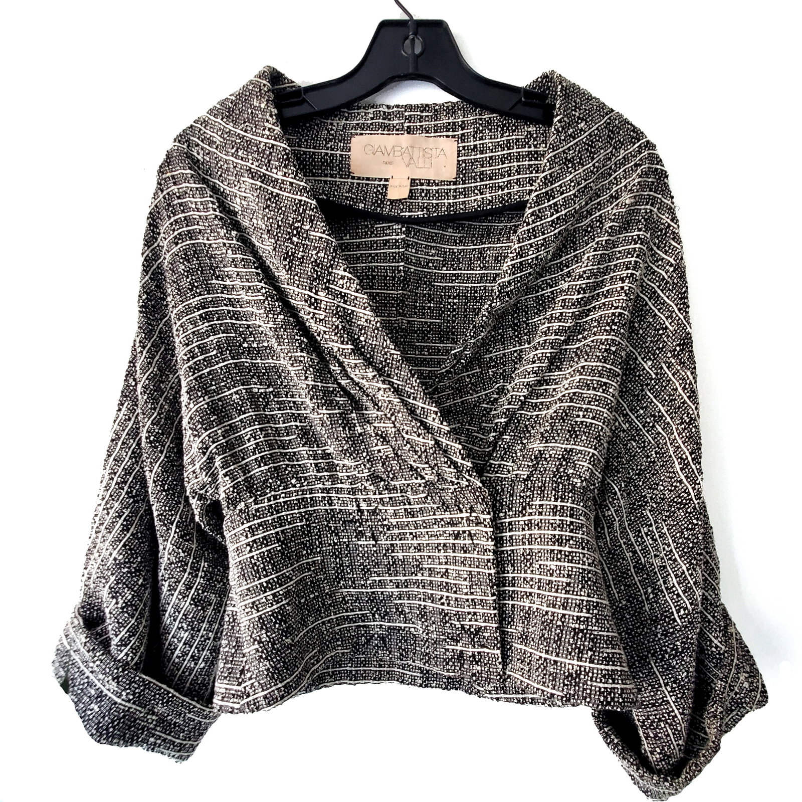 Vintage 2000s NOS Designer GIAMBATTISTA VALLI  Poiret Silhouette Tweed Jacket (Reserve $60) (1 of 14)