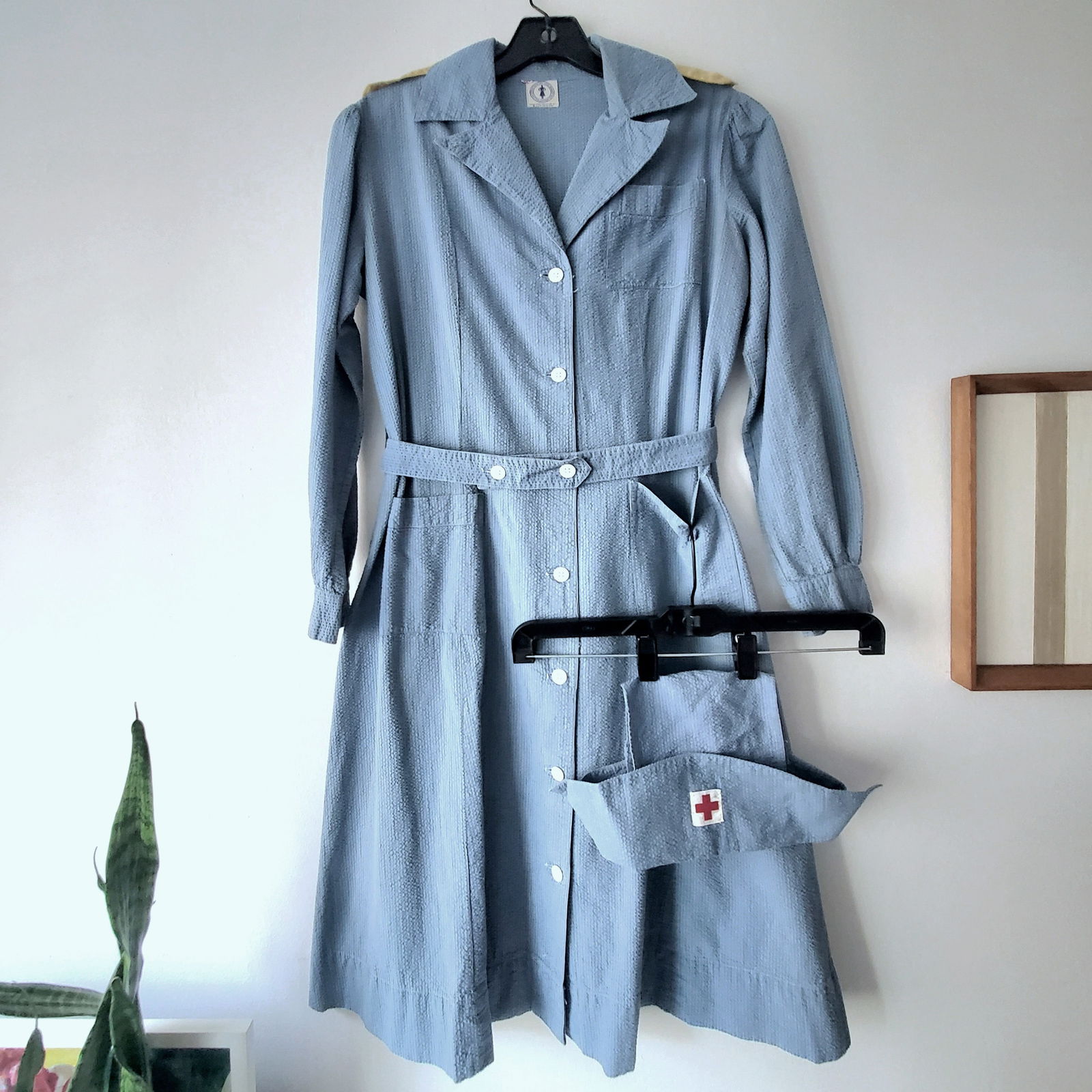 RARE Vintage 1940s 1950s Historic NOS RED CROSS Nurses Uniform and Cap (Reserve $60) (1 of 13)