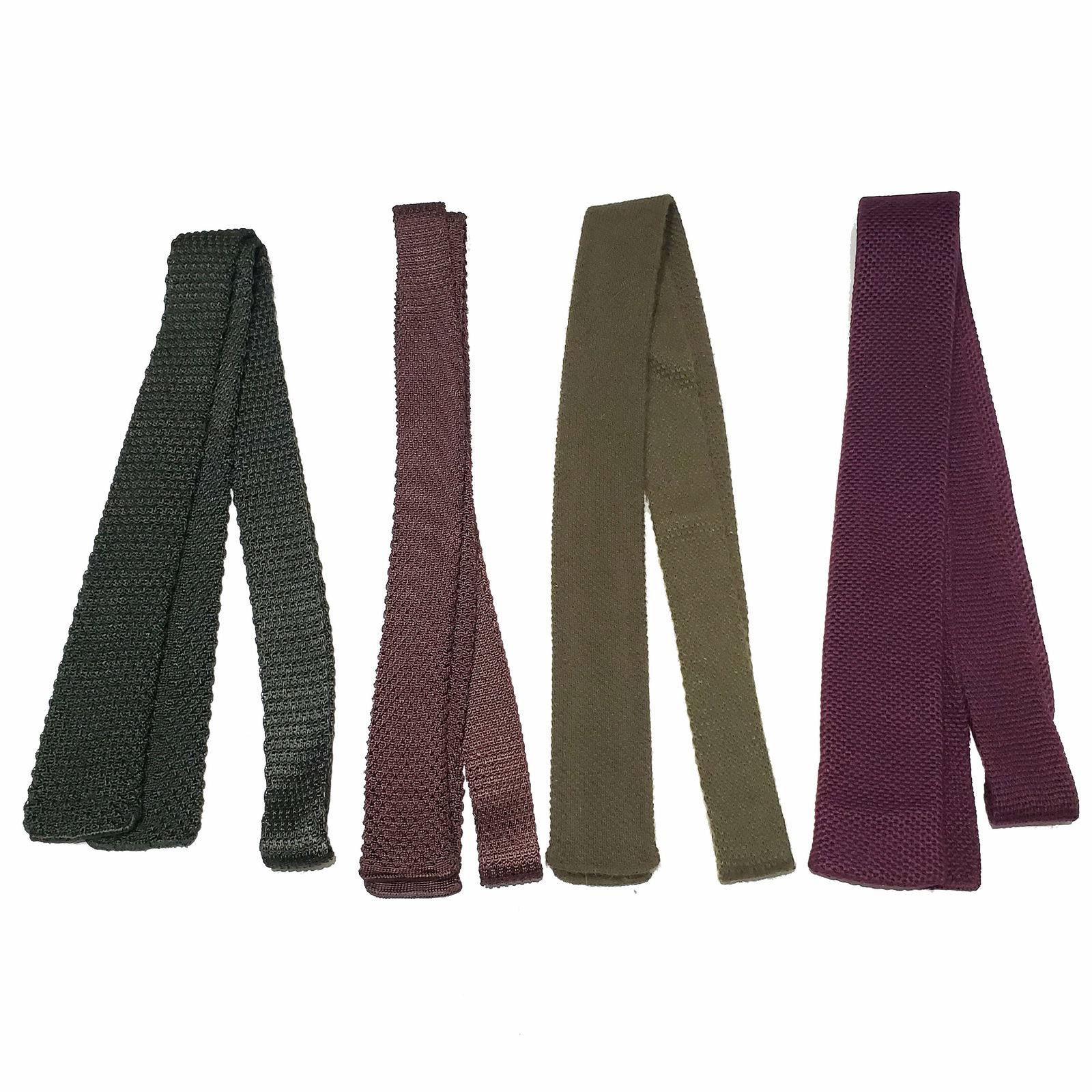 Lot:  Four Vintage 1950s 1960s NOS Men's Knit Ties (Reserve $10) (1 of 4)