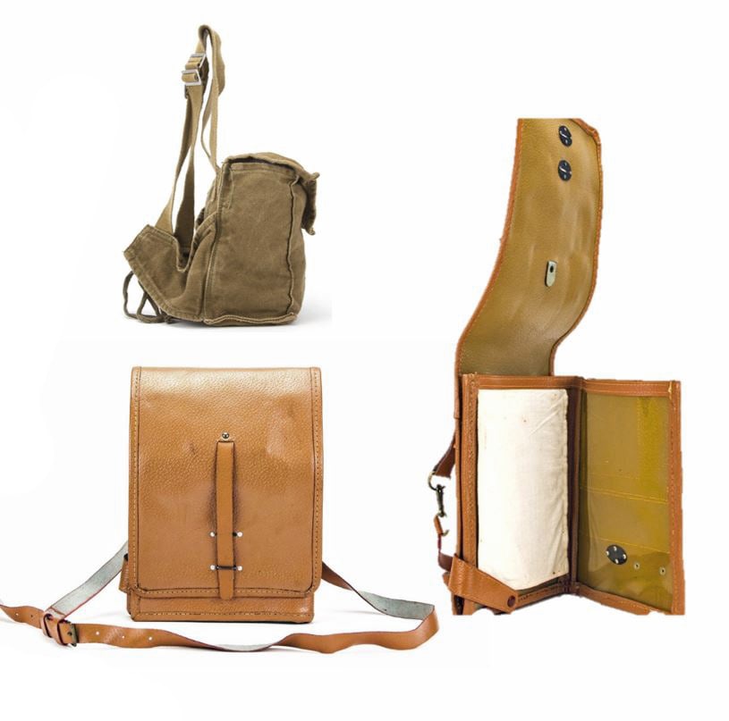 LOT: Two Vintage 1950s Military Map Case + Mini Fabric Utility Pouch Bag (Reserve $40) (1 of 13)