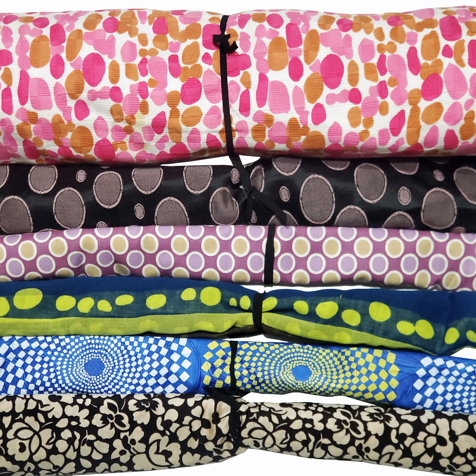 LOT:  Six Vintage 1960s-70s Mod Dot Abstract Print Fabrics in Various Yardage (Reserve $30) (1 of 3)