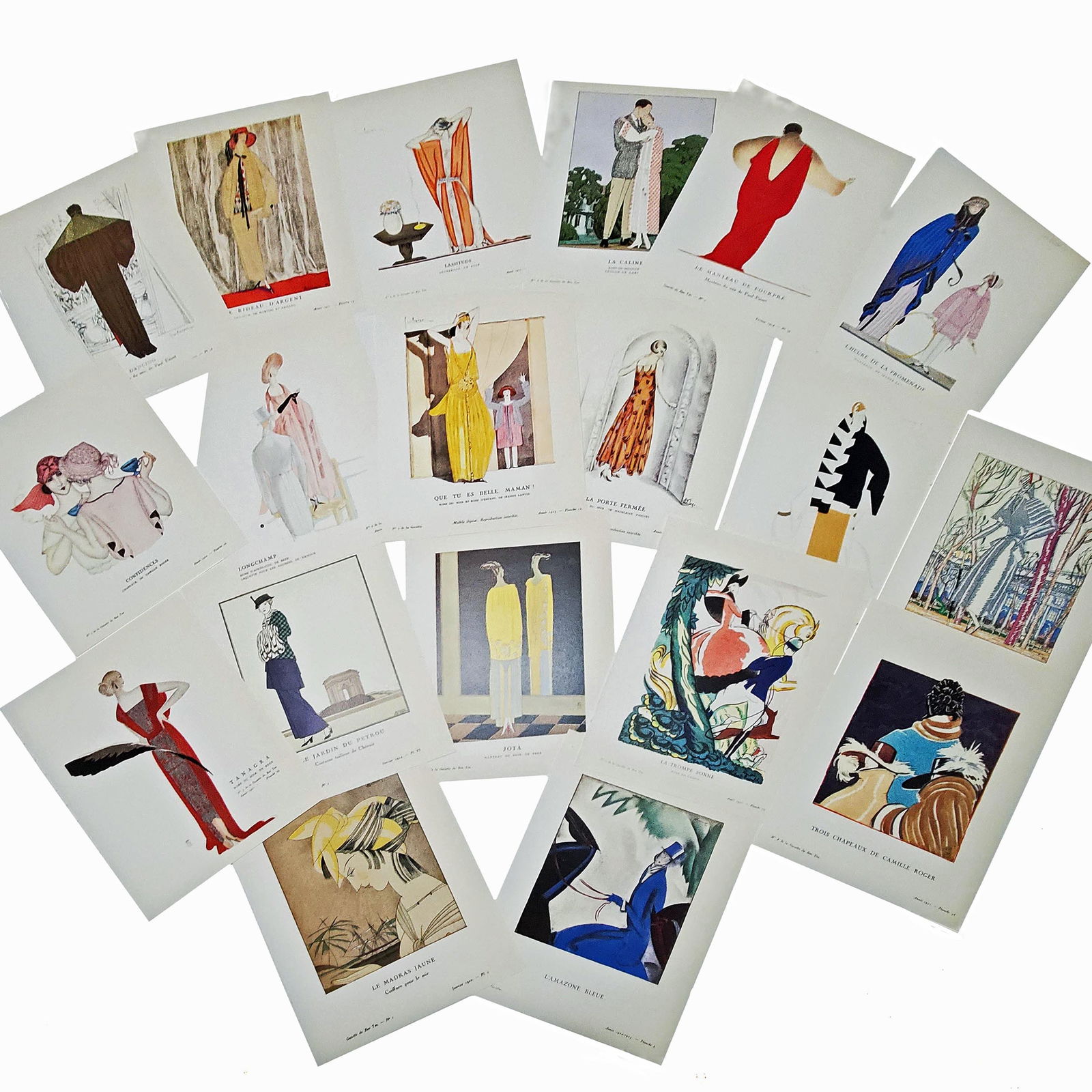 LOT:  Twenty Unframed 1910s-20s Vintage Art Deco Fashion Book Illustrations (Reserve $20) (1 of 20)