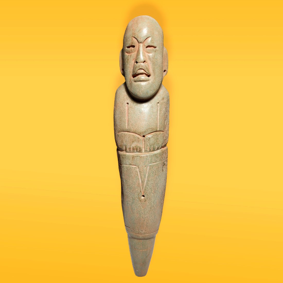 Pre-Columbian Olmec Style Green Stone Figure (1 of 4)