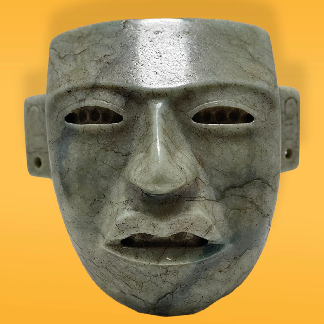 Pre-Columbian Teotihuacan Style Green Stone Mask (1 of 4)