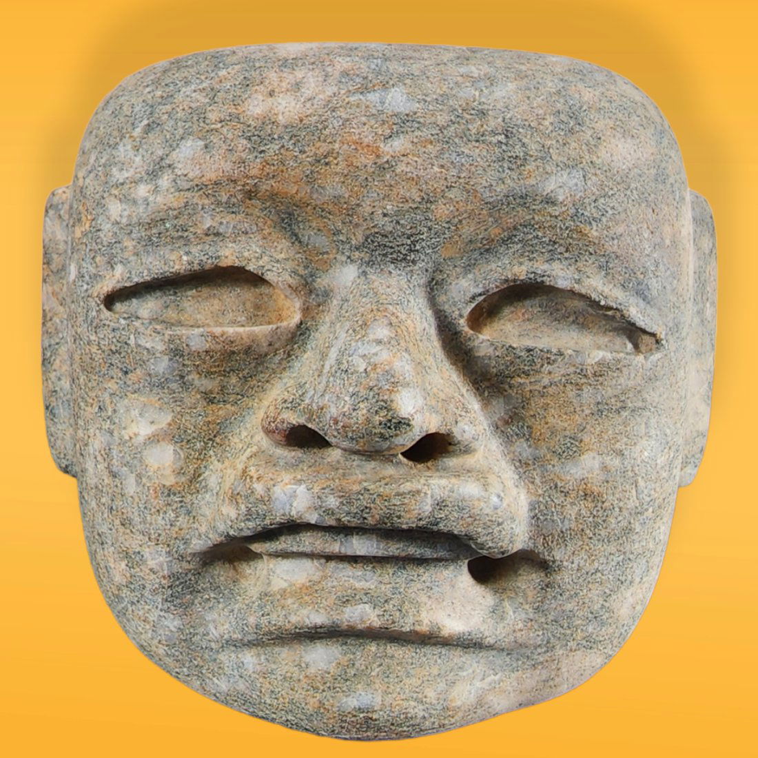 Pre-Columbian Olmec Style Green Stone Mask (1 of 4)