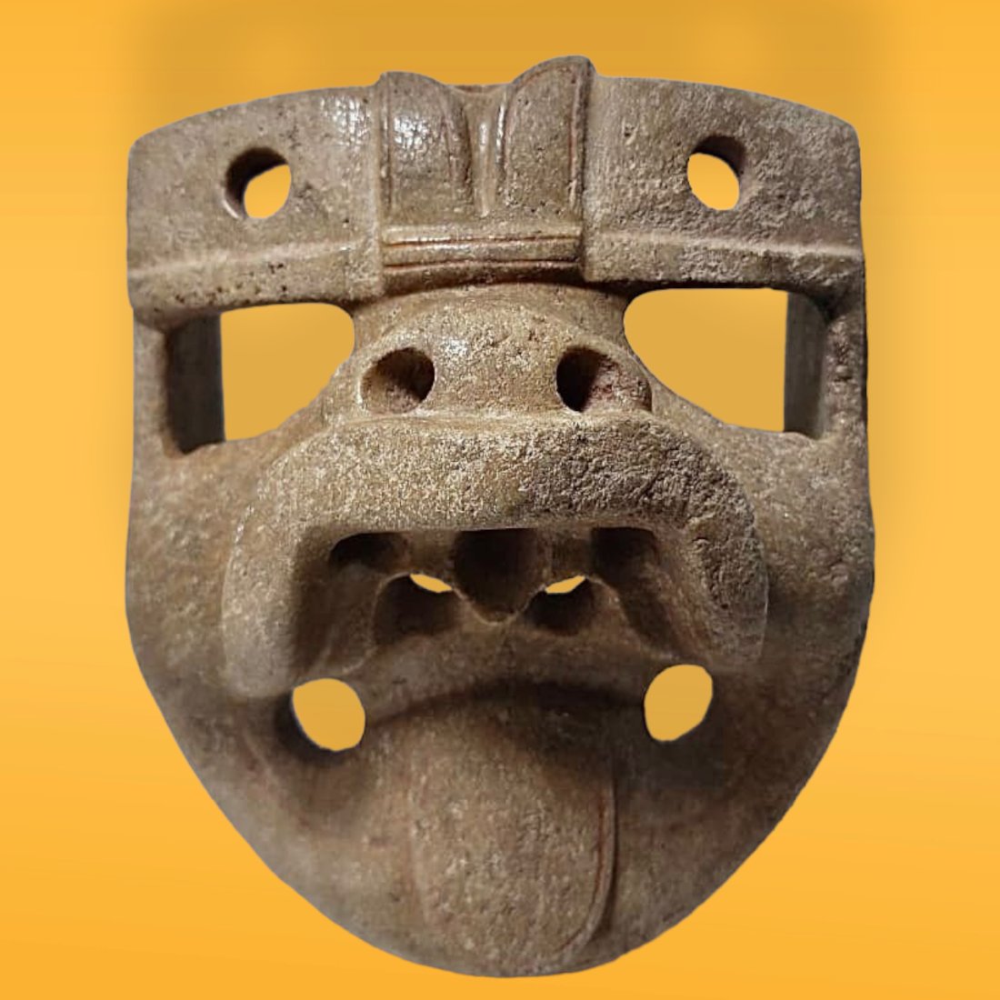 Pre-Columbian Olmec Style Jade Jaguar Mask (1 of 1)