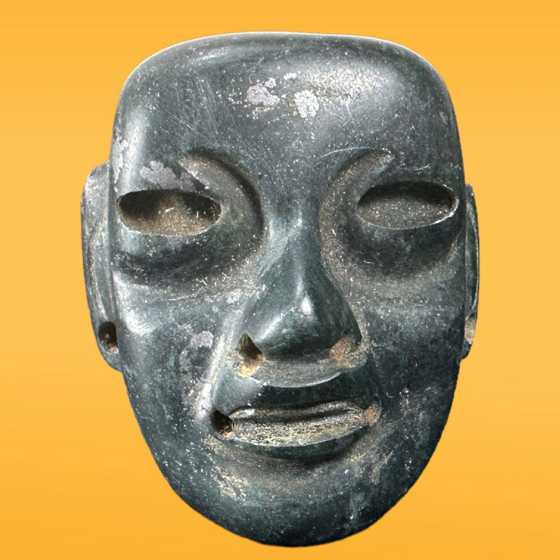 Pre-Columbian Olmec Style Jade Mask Pendant (1 of 4)