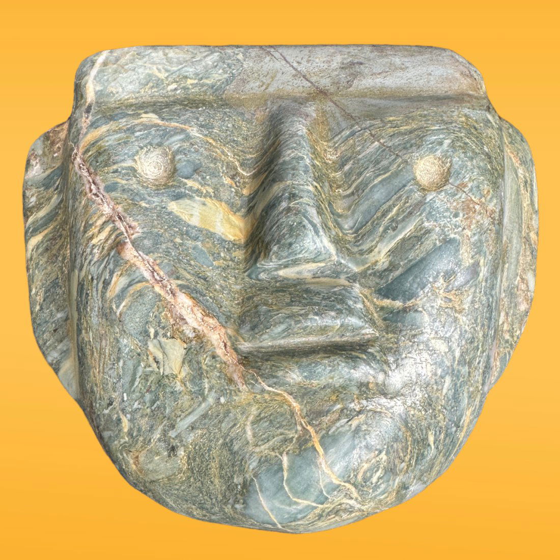 Pre-Columbian Chontal Style Green stone mask (1 of 2)