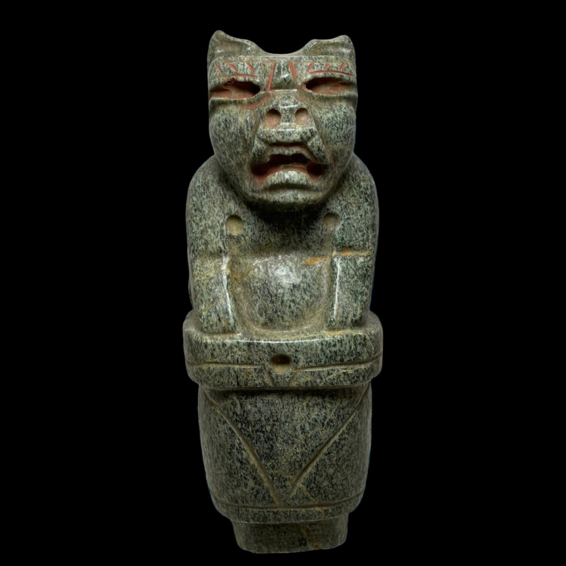 Pre-columbian Olmec Green stone scepter (1 of 4)