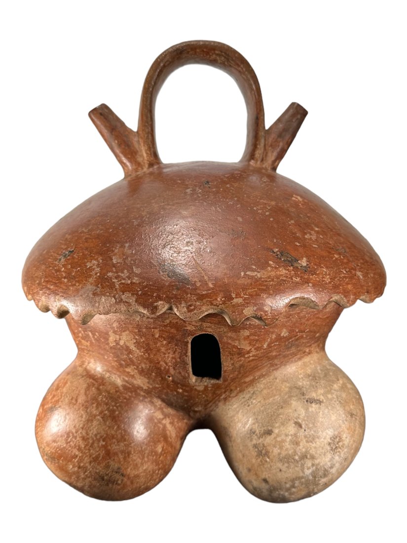 Pre-columbian Calima pottery house vessel: Pre-Columbian Calima style pottery house vessel from Colombia, ca. 200-600 AD. 11" Tall