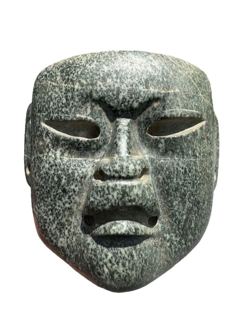 Pre-Columbian Olmec Green stone mask (1 of 3)