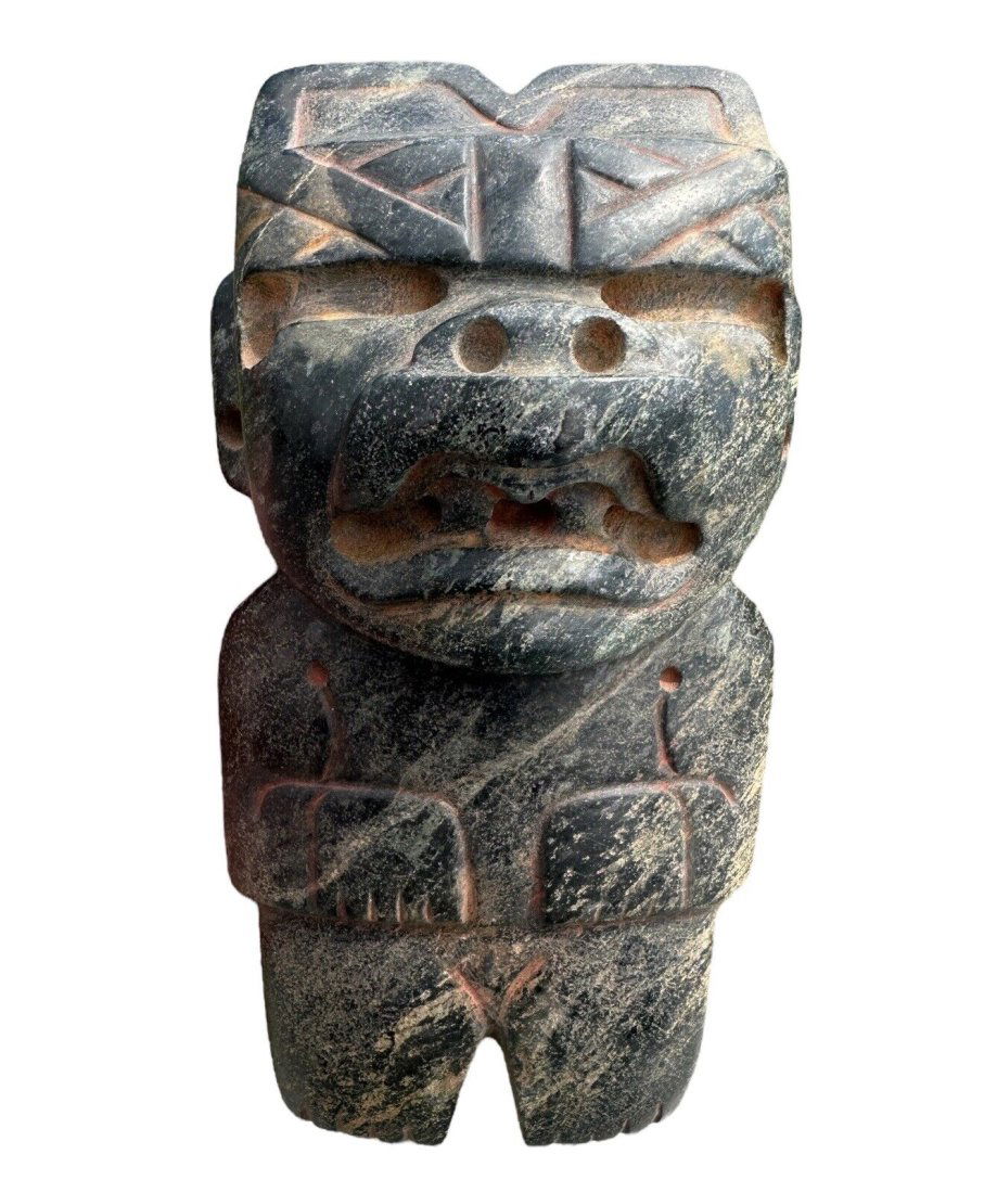 Pre-Columbian Olmec Serpentine Were-Jaguar figure (1 of 4)