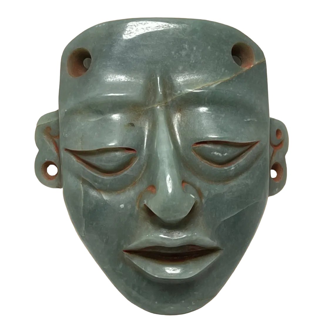 Pre-Columbian Maya jade mask (1 of 2)