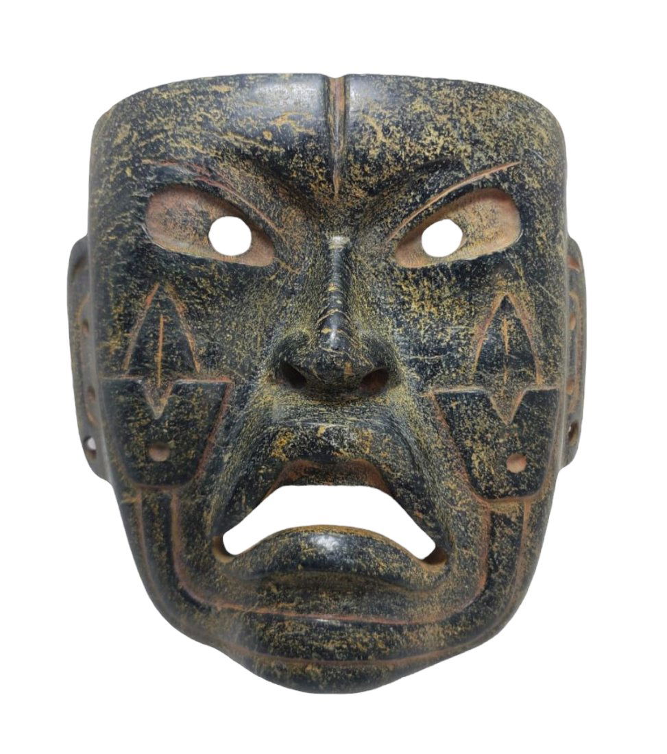 Pre-columbian Olmec serpentine mask (1 of 2)