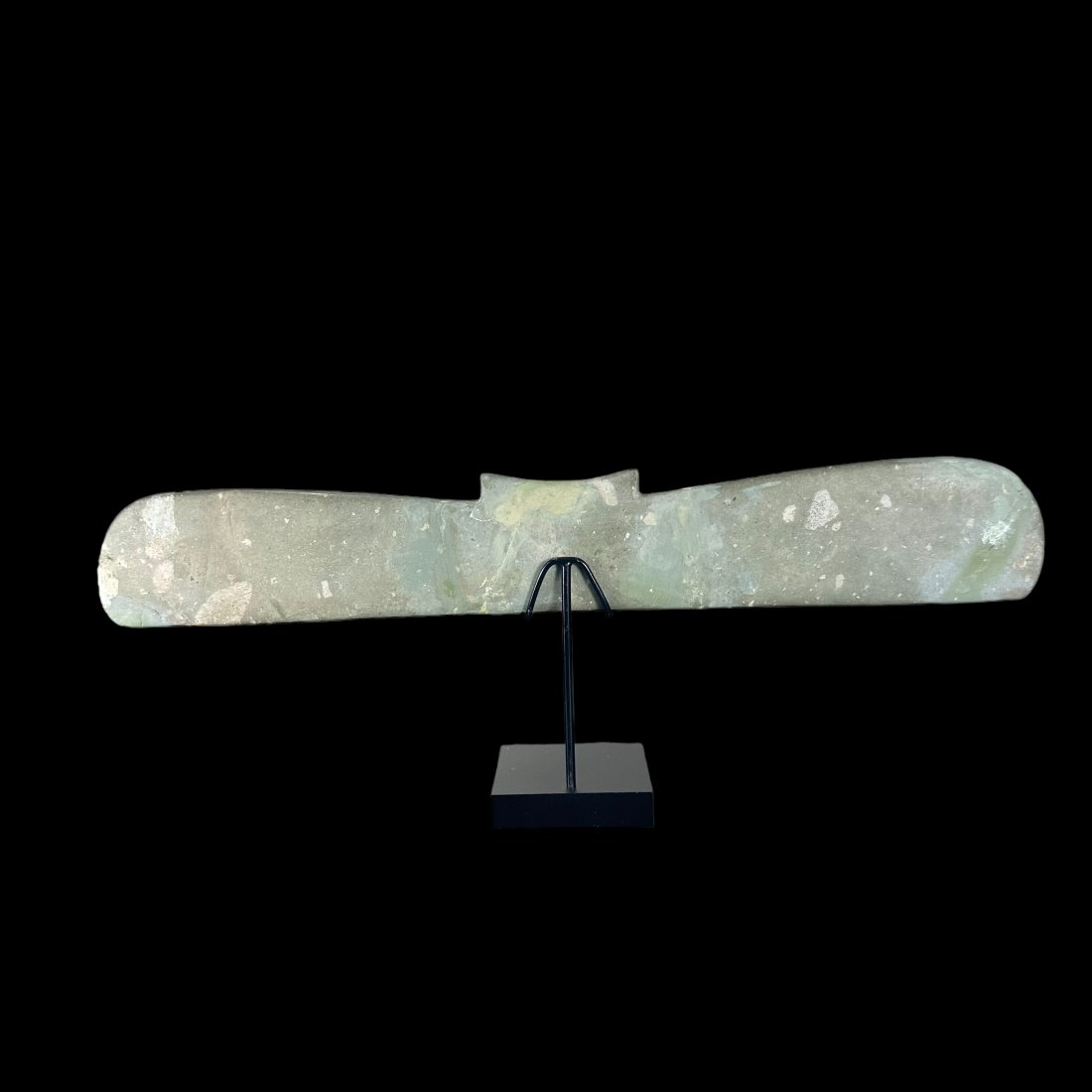 Pre-Columbian Tairona batwing green stone pectoral (1 of 2)